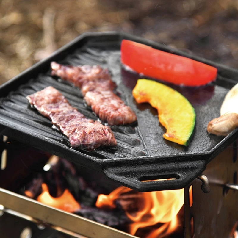 

Outdoor Camping Home Cast Iron Nonstick Frying Pan Steak Grill Cooking Gas Induction Cooker Saucepan Panelas Kitchen Cookware