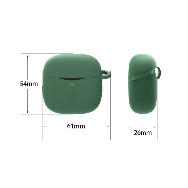 Custodia In Silicone Per SoundPeats Q3 Pro – Morbida, Antishock, Impermeabile, Con Cordino E Portachiavi, Colore Verde