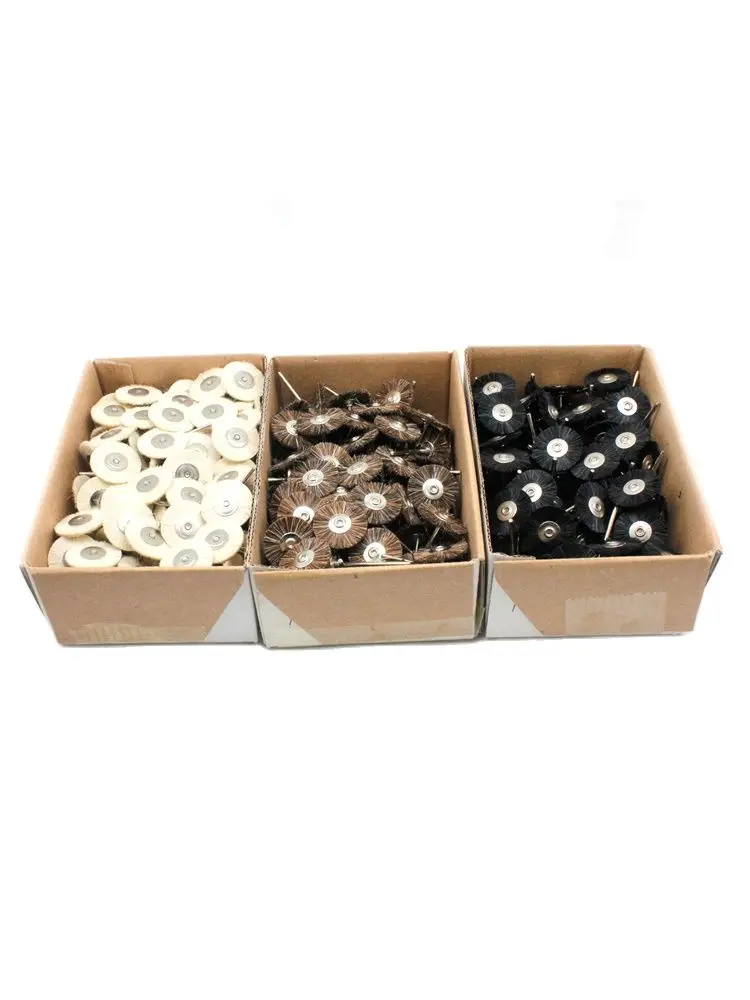 144pcs 22mm Abrasive Brushes 2.35mm Shank Jewelry Polishing Wheel for Dremel Power Tool Accessories