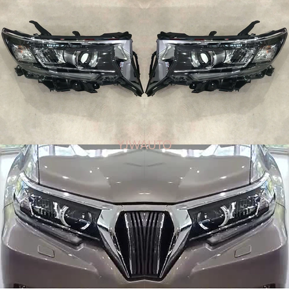 

For Toyota Prado 2018~2021 Headlamp Car Headlight Assembly with Day Running Lamp Replacement Front Whole Auto Light Assembly