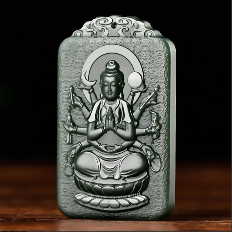 

Hetian Yuta Qingyi Fine Material Zodiac Buddha Patron Saint Pendant Men's Female Black Sheep Fat Twelve Zodiac Avalokitesvara