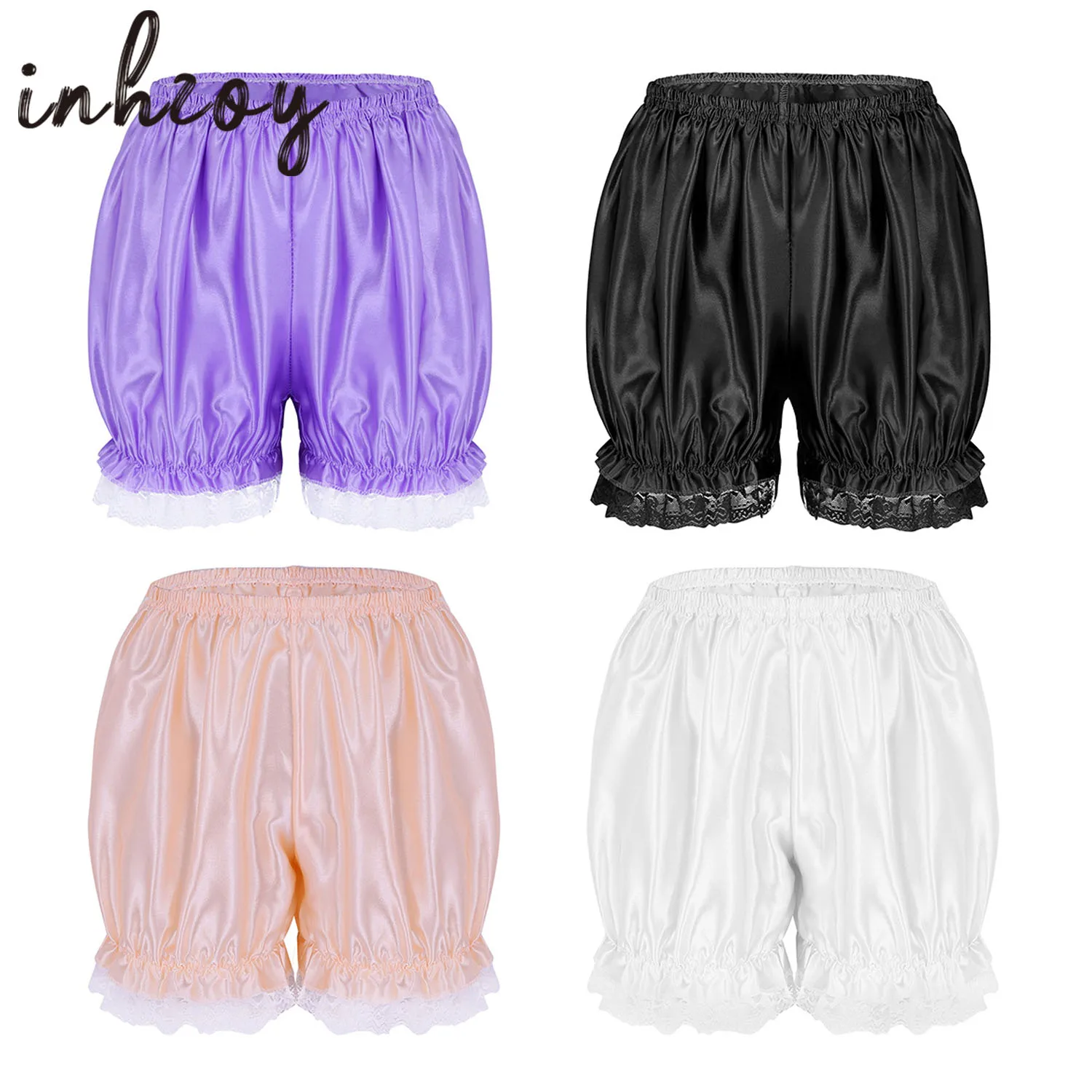 Womens Girls Satin Lace Panty Underwear Frilly Knickers Dance Pumpkin Bloomers Shorts Boxer Hot Pants