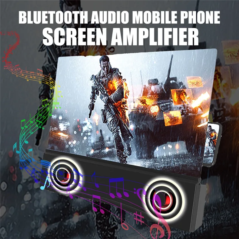 12 cal 3D szkło powiększające ekranu telefonu Bluetooth głośnik Stereo wideo HD wzmacniacz uniwersalny kompatybilny dla komórka telefon komórkowy