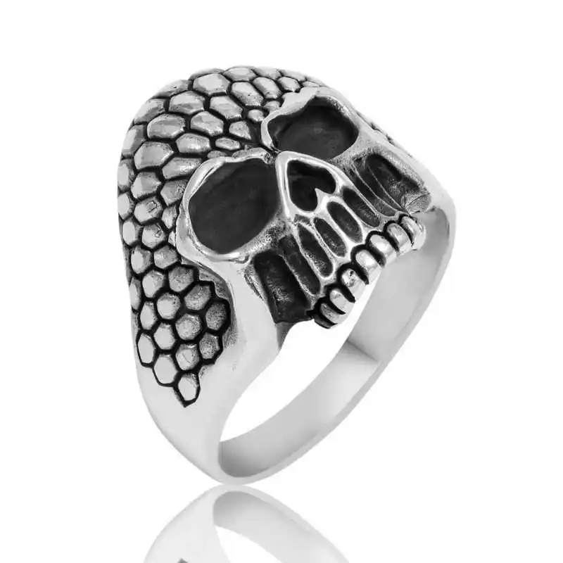 Silver Skull Men's Ring - 925 Sterling Men's Jewelry Wedding Birthday Gift - Box - Men - Fashion - Botiva - Size - Turkish - Patterned Embroidered