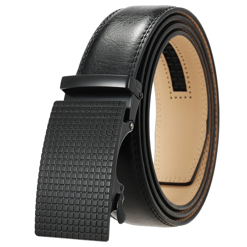 

New Male Designer Automatic Buckle Cowhide Leather Men's Belt Famous Brand Belt Luxury Belts for Men Ceinture Homme LY236-0088-1