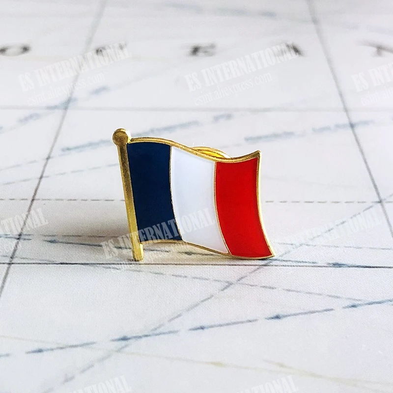 FRANCE National Flag Embroidery Patches Badge Shield And Square Shape Pin One Set On The Cloth Armband Backpack Decoration