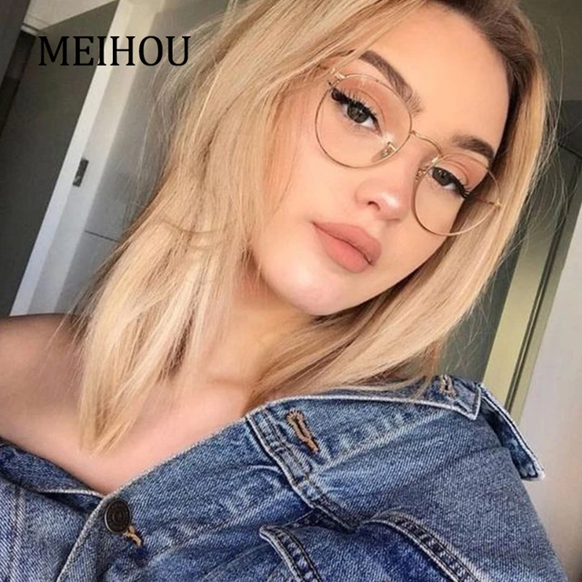 Fashion Glasses Frame Classic Round Women s Metal Frame Optical Glasses Transparent Computer Oval Eyeglasses Frame Reading Eyeglasses Frames AliExpress