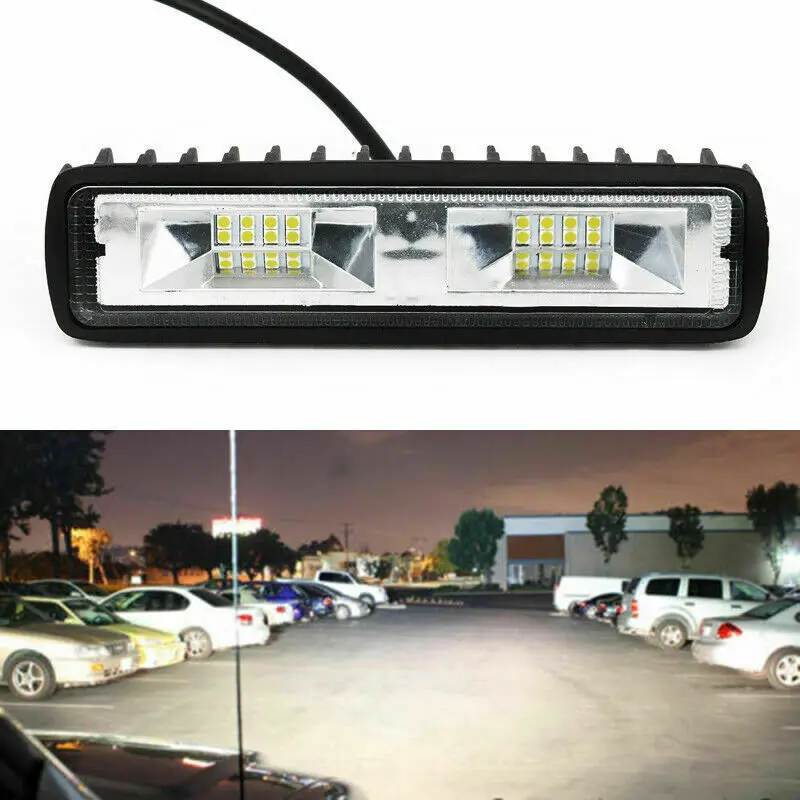 2PCS 48W DRL LED Spot Flood Work Light Worklight 12V 24V Led Work Lights For Off Road Vehicle Lada Truck SUV ATV Car Trucks