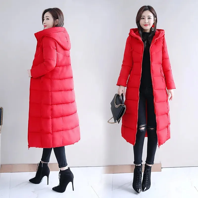 2022 New Winter Jacket Women Parkas Hooded Casual Overcoat Female Jacket Cotton Padded Parka Oversize Outwear Plus Size 6XL