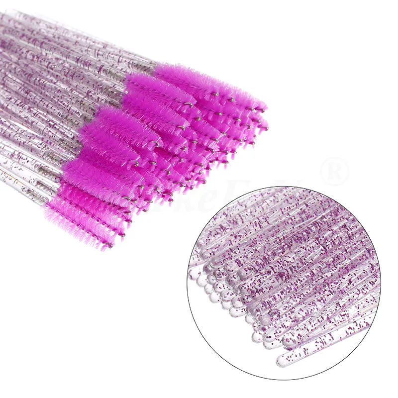 Eyelash Brushes 100 Pcs White Black Crystal Synthetic 5 Eyebrow Brushes Mascara Wands Applicator Spoolers Eye Lashes Cosmetic