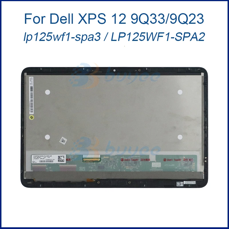 Laptop LCD Screen For Dell XPS 12 9Q33 lp125wf1-spa3 9Q23 LP125WF1-SPA2 touch digitizer LCD Display screen 1920x1080 with border