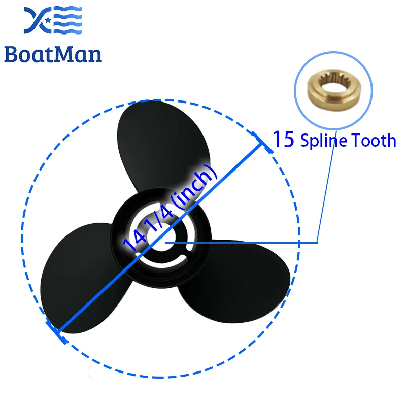 Boat Propeller 14 1/4x21 For Suzuki Outboard Motor 150HP 175HP 200HP 225HP Aluminum 15 Tooth Spline Engine Part Factory Outlet