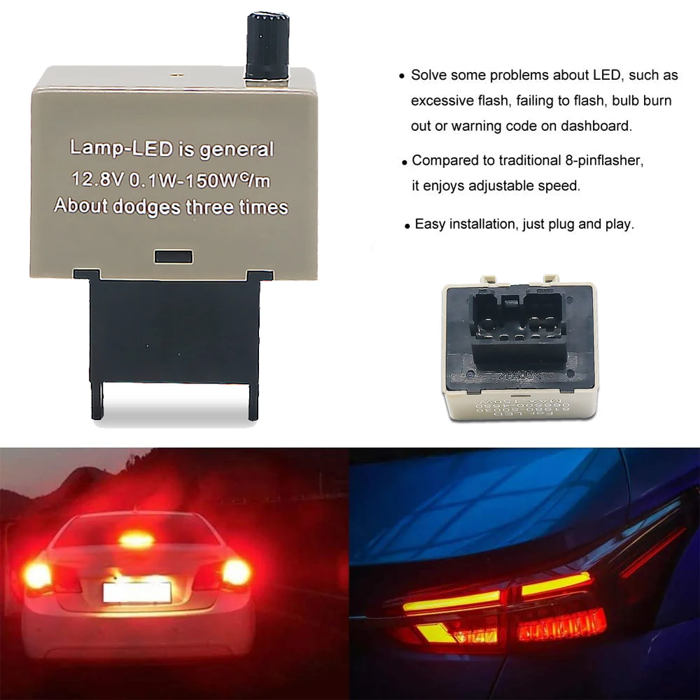 YSY 8-Pin Flashing Speed Adjustable Electronic Flasher Assy Relay Fix For Lexus Scion Toyota LED Turn Signal Light Bulbs