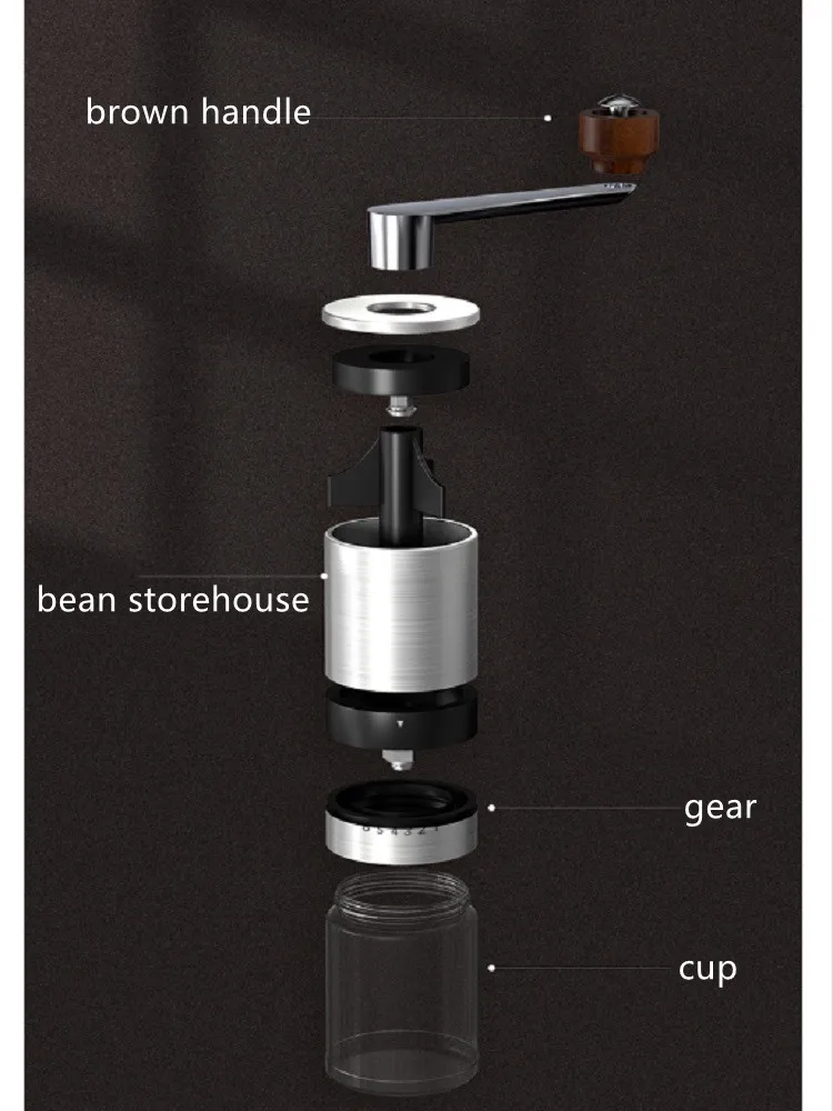 Портативная ручная кофемолка, бытовая, из нержавеющей стали, маленькая мельница