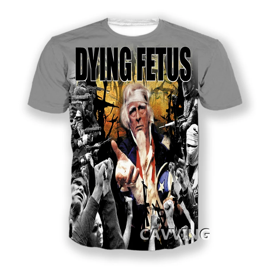 CAVVING 3D Printed DYING FETUS Band Casual T-shirts Hip Hop T Shirts Harajuku Styles Tops Clothing for Men/women