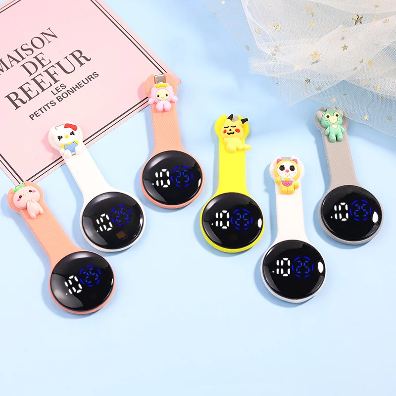 Relojes LED de bolsillo de silicona para mujer, modelos encantadores de dibujos animados, enfermera, Doctor, regalo colorido para Hospital, carrete