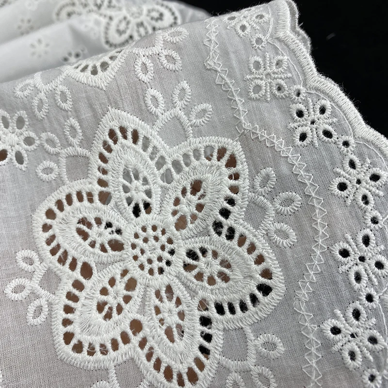 Wholesale Cotton Embroidery Lace Fabric White Lace Fabric 2012 New 5 Yards Lace Ribbon Dress Sewing Fabric