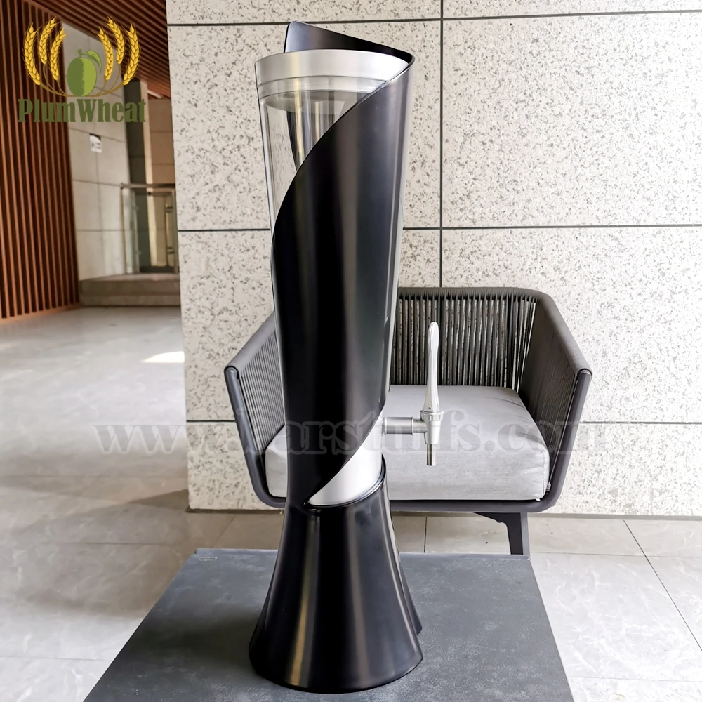 Tabletop Beverage Dispenser, Beer Tower with Ice Tube Chill Rod, Cool Design, 3 Liters, BT55