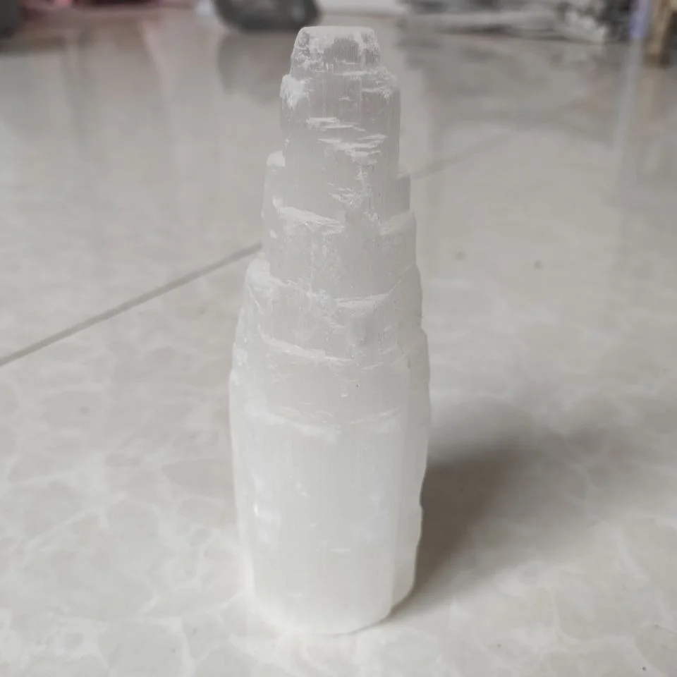 15cm SELENITE White Gypsum Skyscraper Castle Towers Gypsum Crystal Point