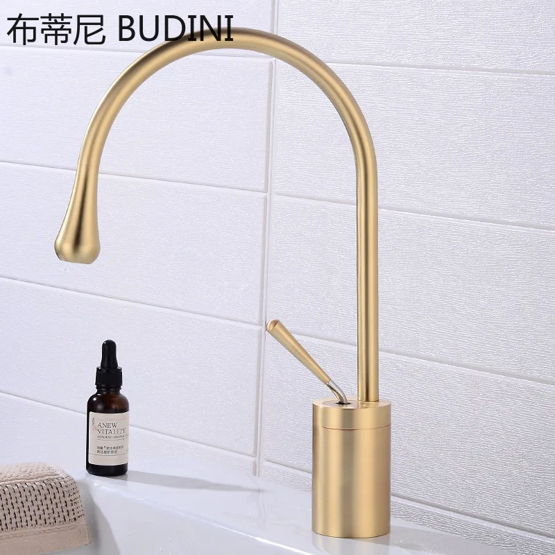 Bathroom Deck Mounted Basin Faucet Black Sink Tap Single Hole Water Tap Hot and Cold mixer faucet  kitchen faucets