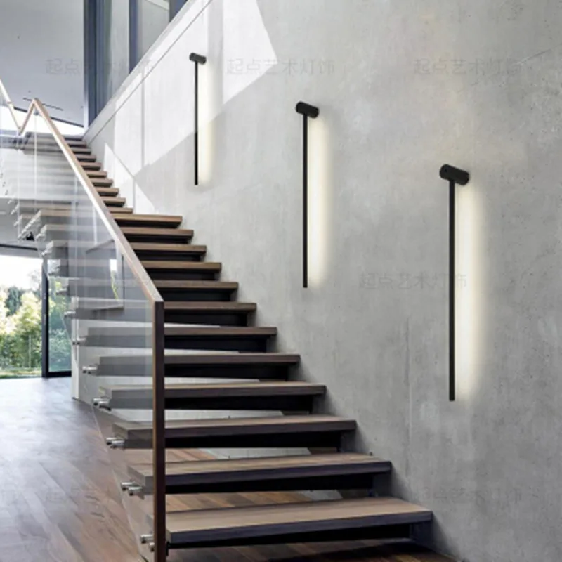 

Nordic minimalist mirror strip light creative living room bedroom bedside hotel corridor aisle LED wall sconce lighting