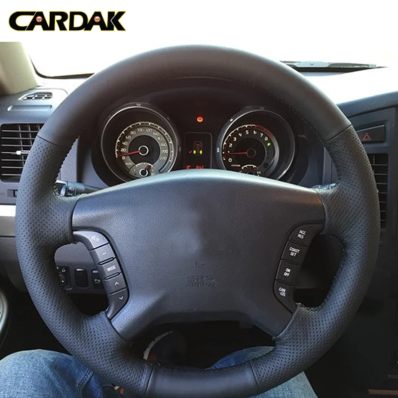 

CARDAK Black Artificial Leather Car Steering Wheel Covers For Mitsubishi Pajero 2007-2019 Galant 2008-2012 Zinger 2008-2011