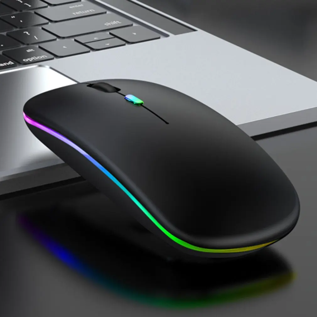 Mouse ricaricabile Wireless RGB compatibile con Bluetooth per Computer portatile Wireless Mause silenzioso Led ergonomico Mouse da gioco per PC