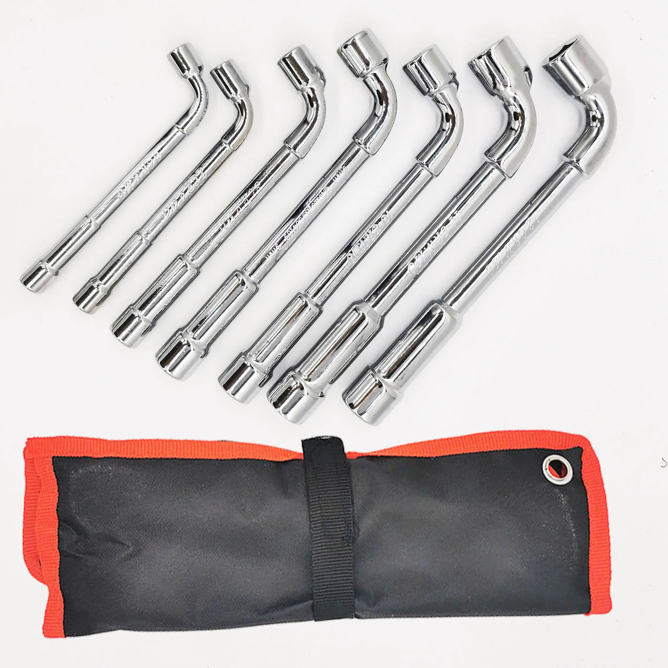 

6/7/8/9/10/11/12mm L type Chrome vanadium steel Wrench Double head Outer hexagon 7pcs Wrench set hand tools