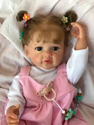 NPK 55CM Full Body Silicone Waterproof Toddler Girl Doll Princess Betty Lifelike Sof Touch 3D Skin Multiple Layers Painting