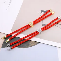 JUYA DIY Handmade Jewelry Findings Accessories Pull Up Adjust String Woven Rope Bracelet Chains Connectors For Bracelet Making