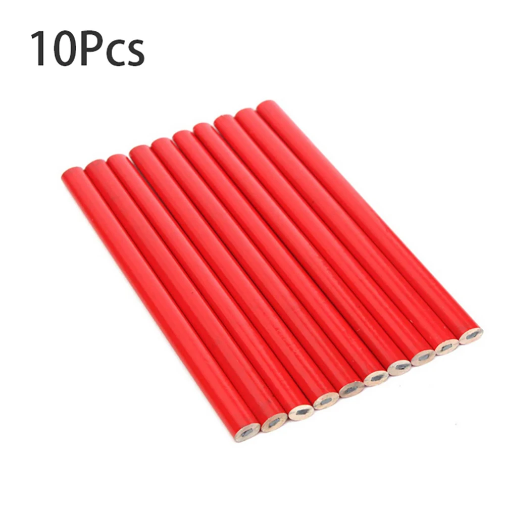 Lápices para carpinteros, 10 piezas, para bricolaje, carpintería, negro, núcleo grueso, pluma de marca aplanada, papelería de oficina