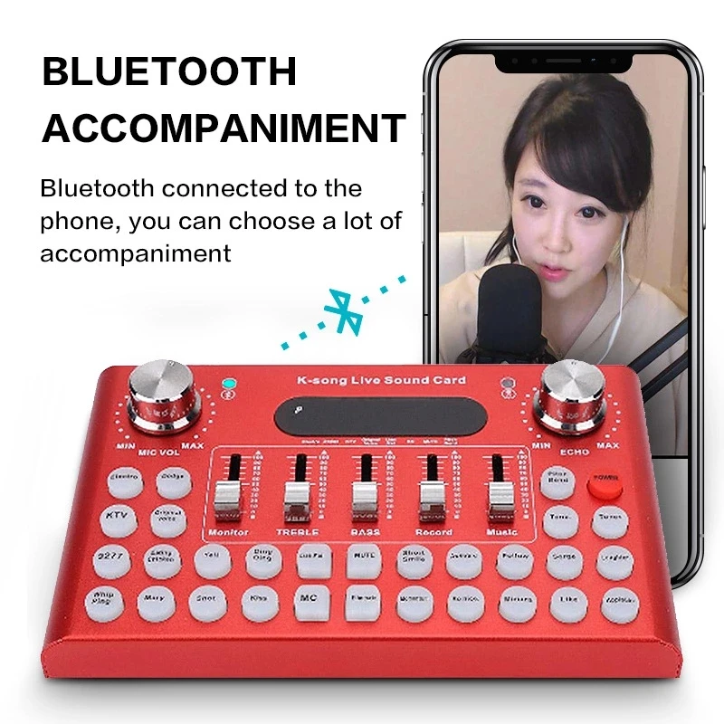 GAX-F10 Gaming Microphone Quality External Computer Pc Mobile Phone Recording For Live Broadcast Mic Sound Card