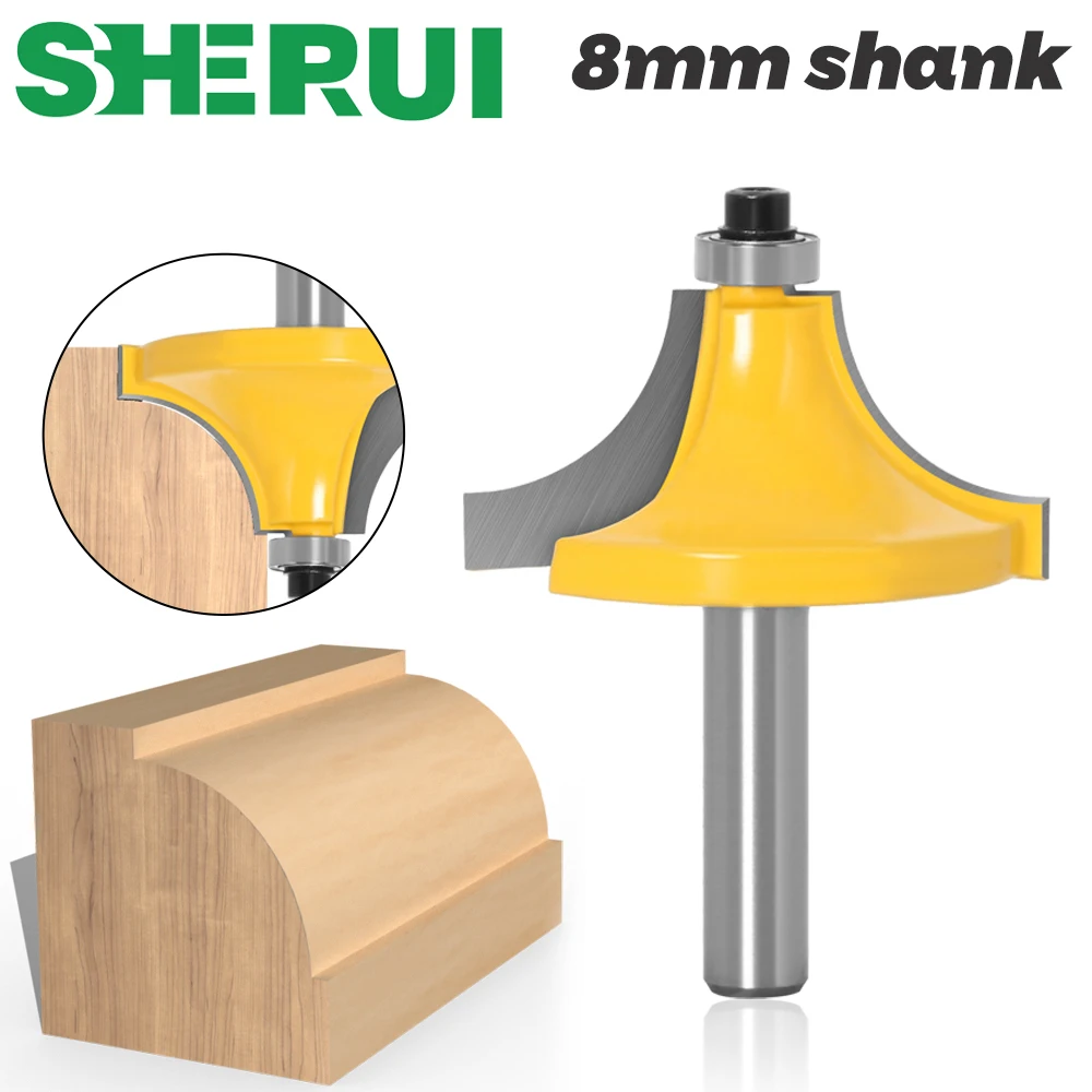 Rodada Shank Chamfering Cutter sobre Beading Edging Router Bit Raio Straight End Moinho Trimmer Limpeza Flush Trim 1pc mm Shank
