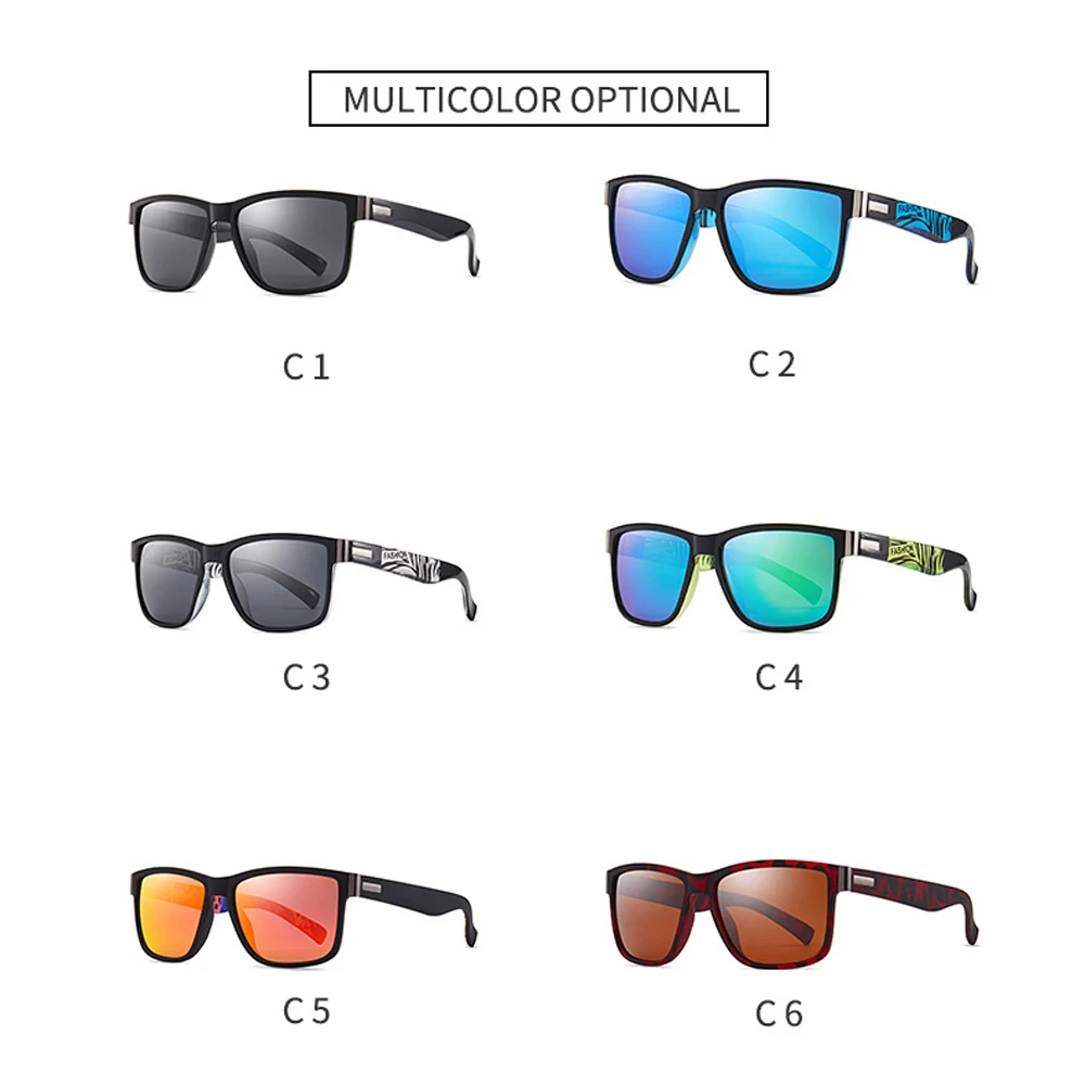 XaYbZc Fashion Wrap Quadratischer Rahmen Retro Dekorative Photochrome Klassische Sonnenbrille Damen Herren Vielseitige Muster Sonnenbrille UV400 – Detail 4
