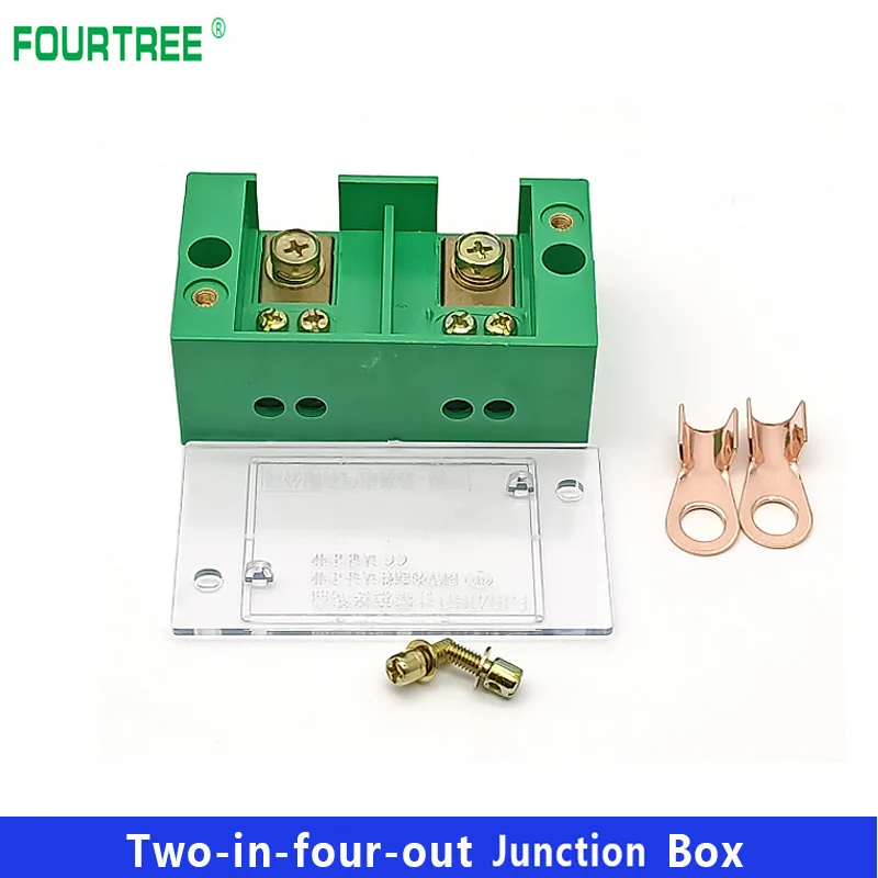 2 In 4 Out Junction Box Single Phase Quick Connect Terminal Box Splitter Metering Cabinet Wire Connection FJ6 High Power Block