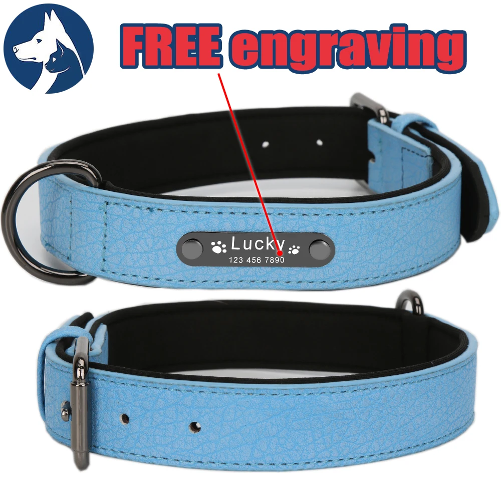 Personalized Dog Collar Leather Pet Tag Collar for Dogs Big Dog Collar for Small Dogs Wide Custom Large Dog Collar Pet Product