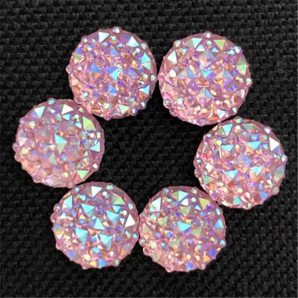 40PCS AB Resin 12mm Round Resin Flatback Rhinestone Scrapbook Crafts