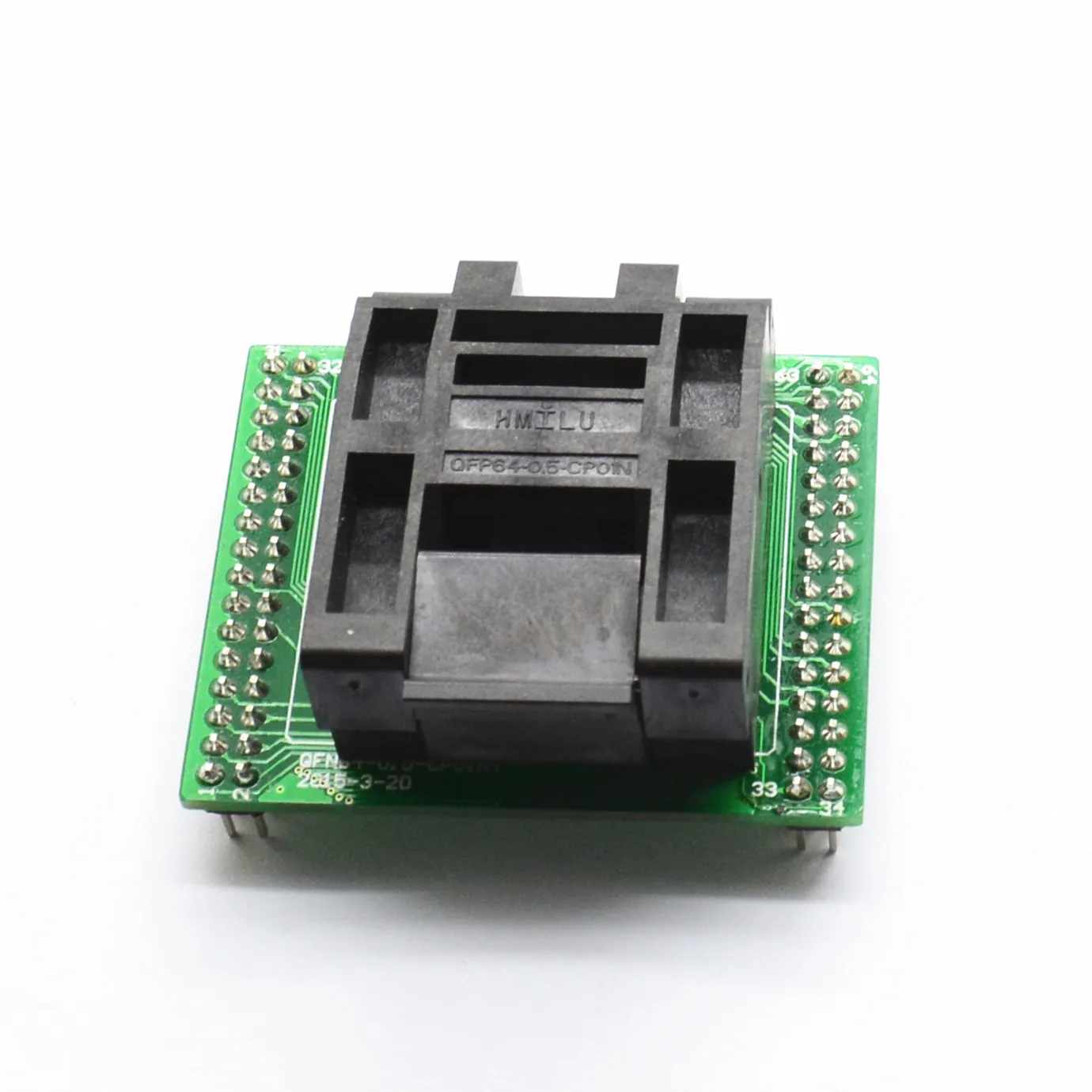 TQFP64 QFP64  LQFP64 to DIP64 Clamshell Programmer Socket Pitch 0.5mm IC Body Size 10x10mm FPQ-64-0.5-06 Test Socket Adapter