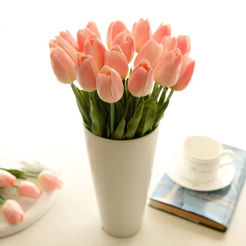 5pcs/lot Tulip PU Artificial Tulip Flowers Real Touch Bouquet Flowers For Wedding Decorations Spring Easter Home Party Supplies