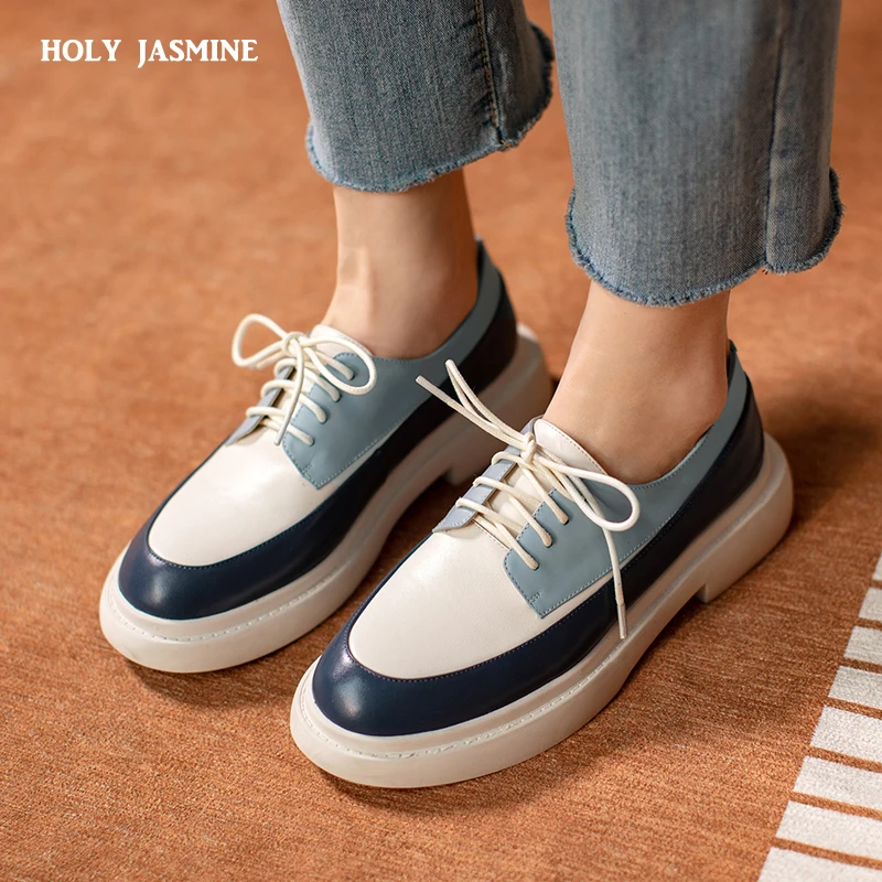 

Natural Genuine Leather Flats Shoes Women Round Toe Casual Shoes Cross Tied Flats Footwear Female Shoes Spring 2021 New Pumps