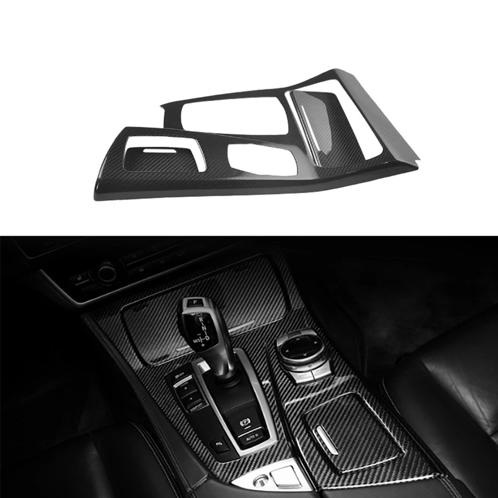 RHD only 9pcs Interior Trims Real Dry Carbon Fiber Add on Style For BMW 5 Series F10 Dashboard Cover Door Trims