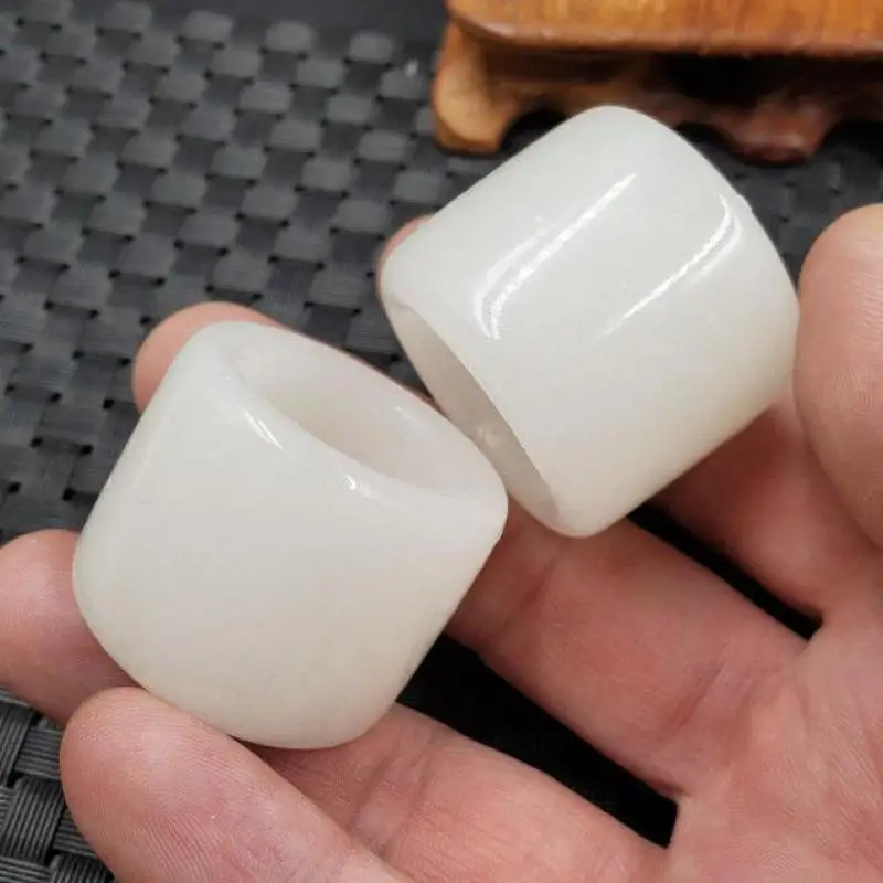 Natural White Jade Wide Rings Men Women Fine Jewelry Genuine Certified Jades Stone Ring Fashion Accessories Jewellery Gifts Male