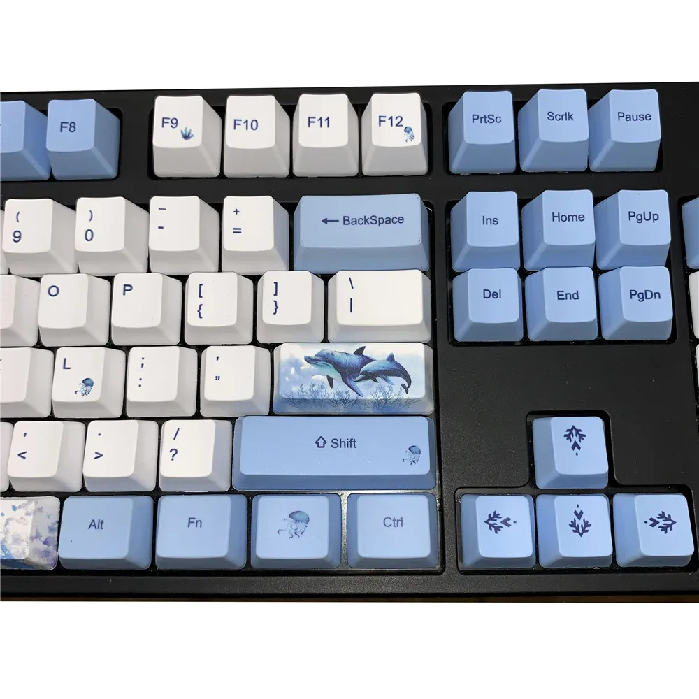 Whale OEM PBT Keycaps Volledige set mechanische toetsenbord Keycaps PBT Dye-sublimatie Keycap GK61