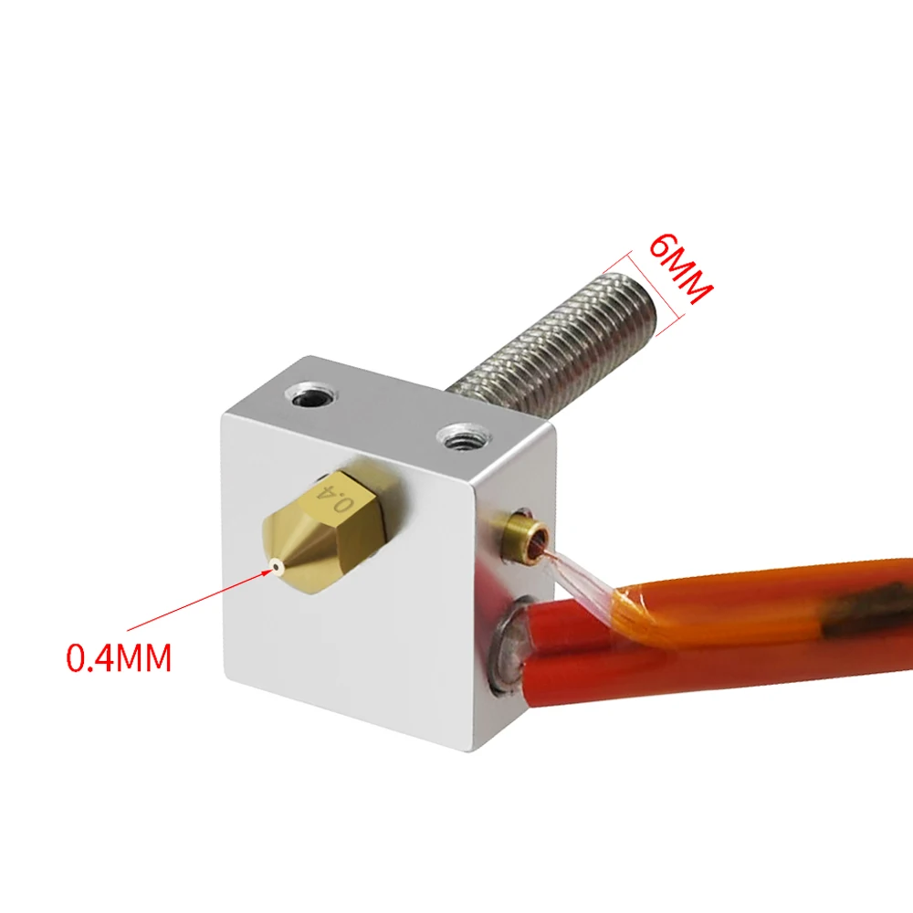 Mk8 hotend kit 12v40w mk8 extrusora de curto alcance direto cabeça quente 1.75mm/0.4mm garganta aquecedor bloco bico para impressora 3d anet a2 a8