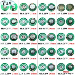 YuXi Ultra-ince Mini hoparlör 8 ohm 0,25 watt 0,25W 0,5W 16R hoparlör Çapı 20/21/23/26/27/29/36/40 MM