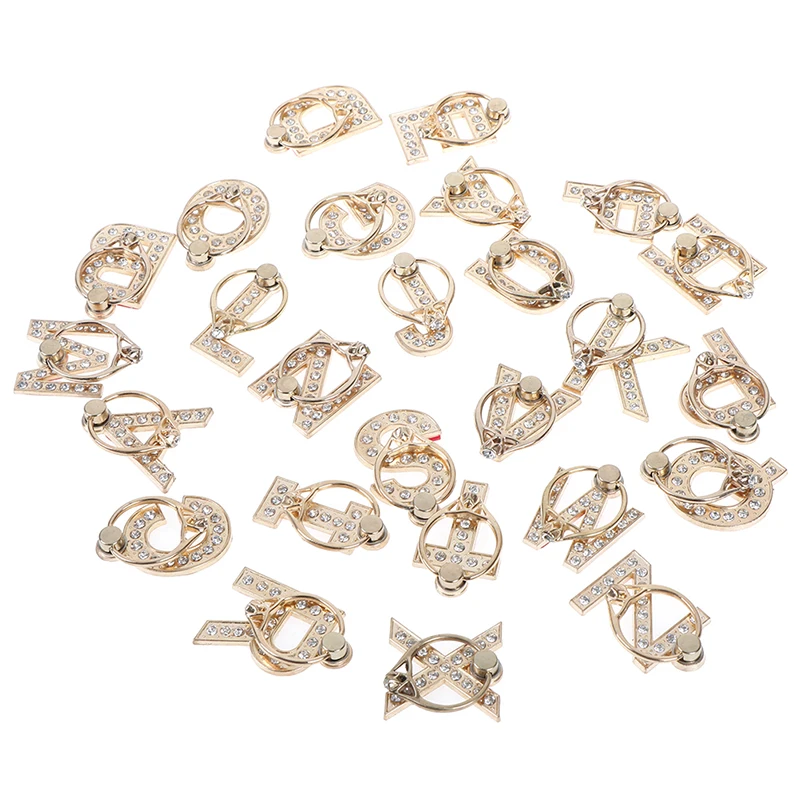 1pc 360 Grad Strass Metall Brief A-Z Finger Ring Smartphone Ständer Halter Handy Halter Für Alle Telefon