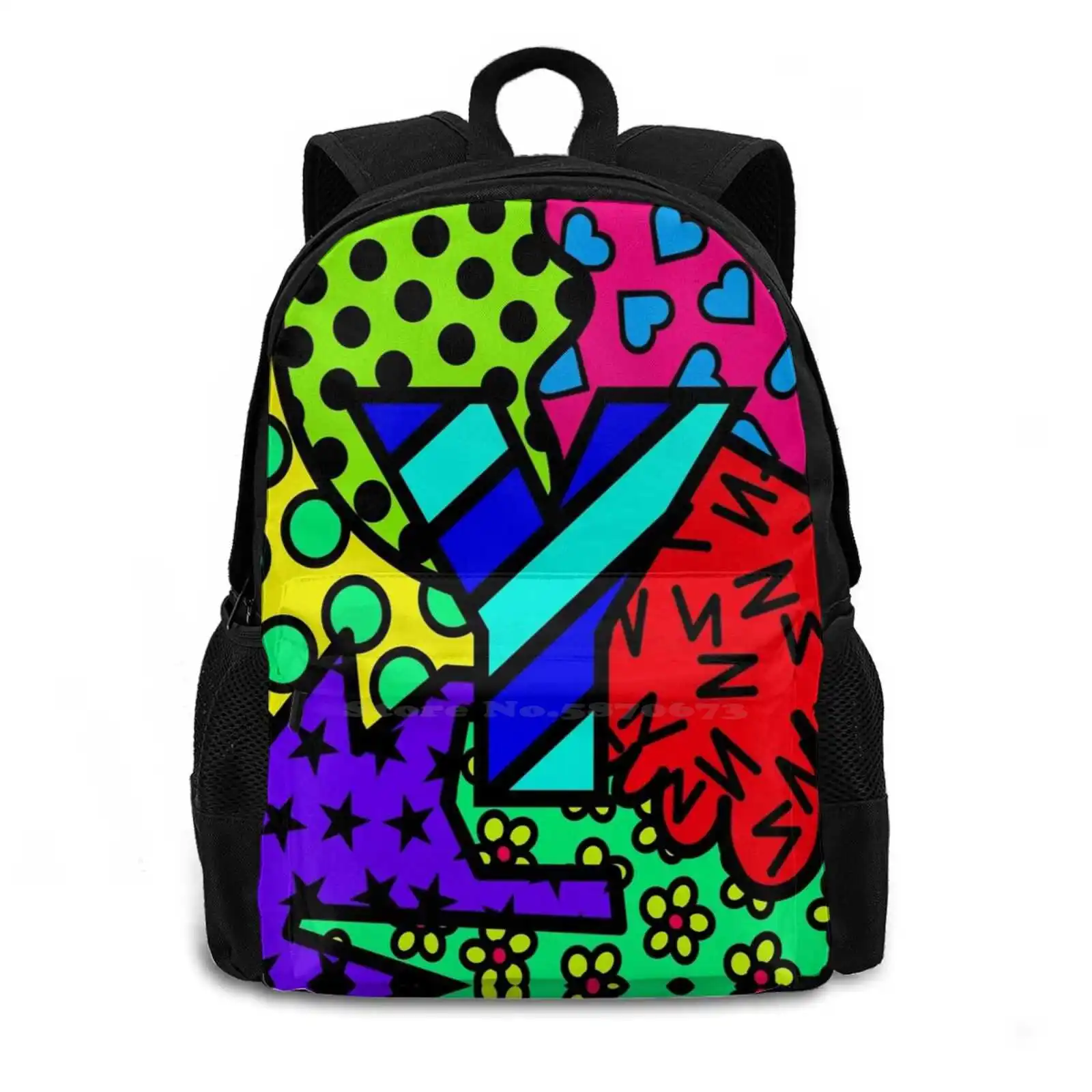 Alphabet Series-Letter Y Travel Laptop Bagpack School Bags Jocelyn Sperduto Romero Colorful Color Colors Pattern Happy Joy