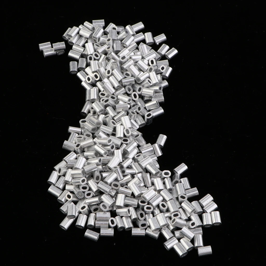 1000Pcs Fishing Double Barrel Aluminium Crimp Sleeves Tube DIY Accessories