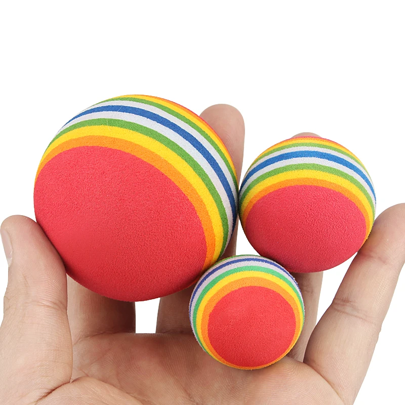 5PCS Pet Cat Toy  EVA Rainbow Color Balls Molar Tooth Chew Cat Toys For Kitten Doggie S/M/L