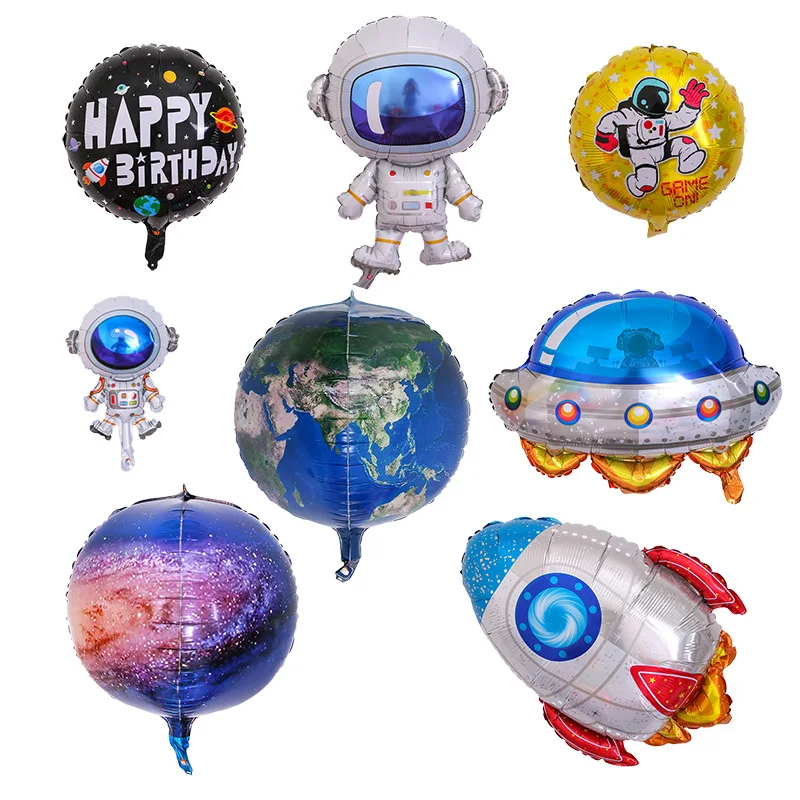 Space Astronaut Spaceship Rocket Aluminum Film Balloon Birthday Party Banquet Children's Day Toy Baby Shower Decoration